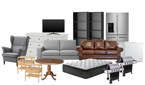 Various household items like furniture and appliances