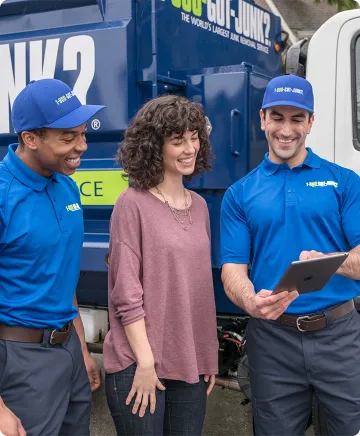 Customer being shown 1-800-GOT-JUNK? prices and provided a junk removal quote