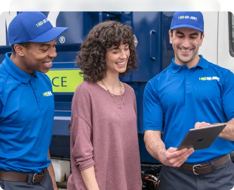 Customer being shown 1-800-GOT-JUNK? prices and provided a junk removal quote