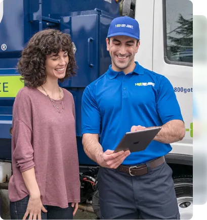 Customer being shown 1-800-GOT-JUNK? prices and provided a junk removal quote